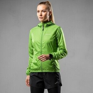 Marmot‎ Women's Small Rain Jacket Green Hooded Windbreaker Hiking Lightweight
